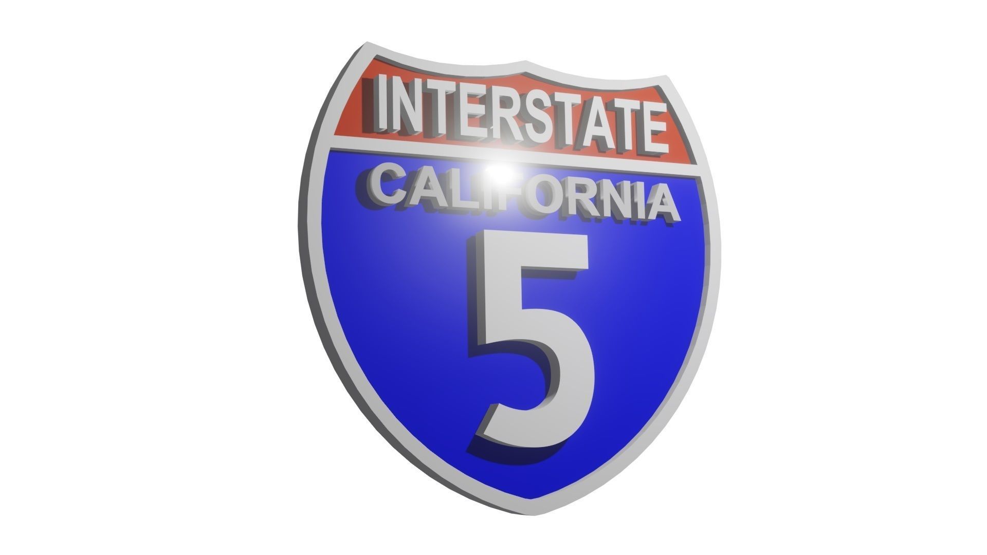 Sign Interstate California 5  3D model_3