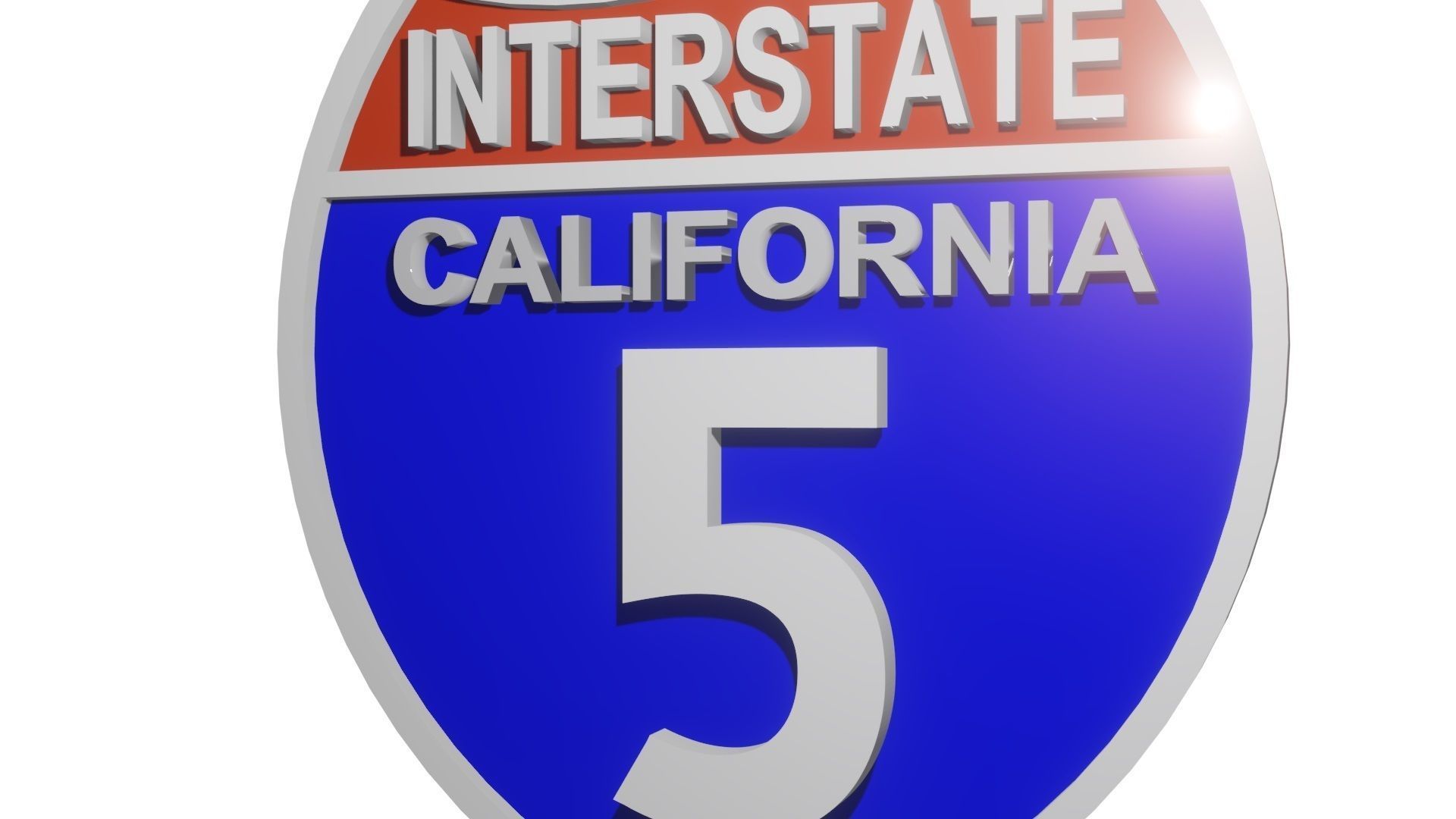 Sign Interstate California 5  3D model_5