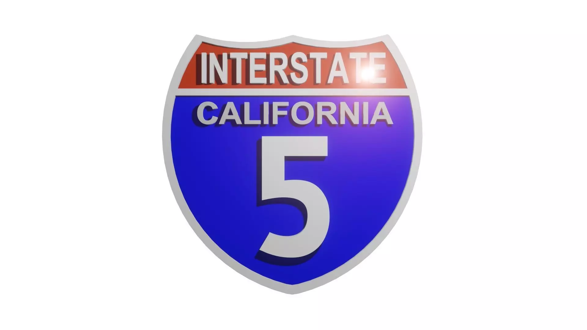 Sign Interstate California 5  3D model_0