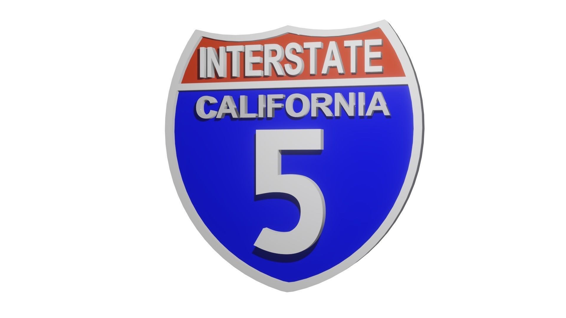 Sign Interstate California 5  3D model_4