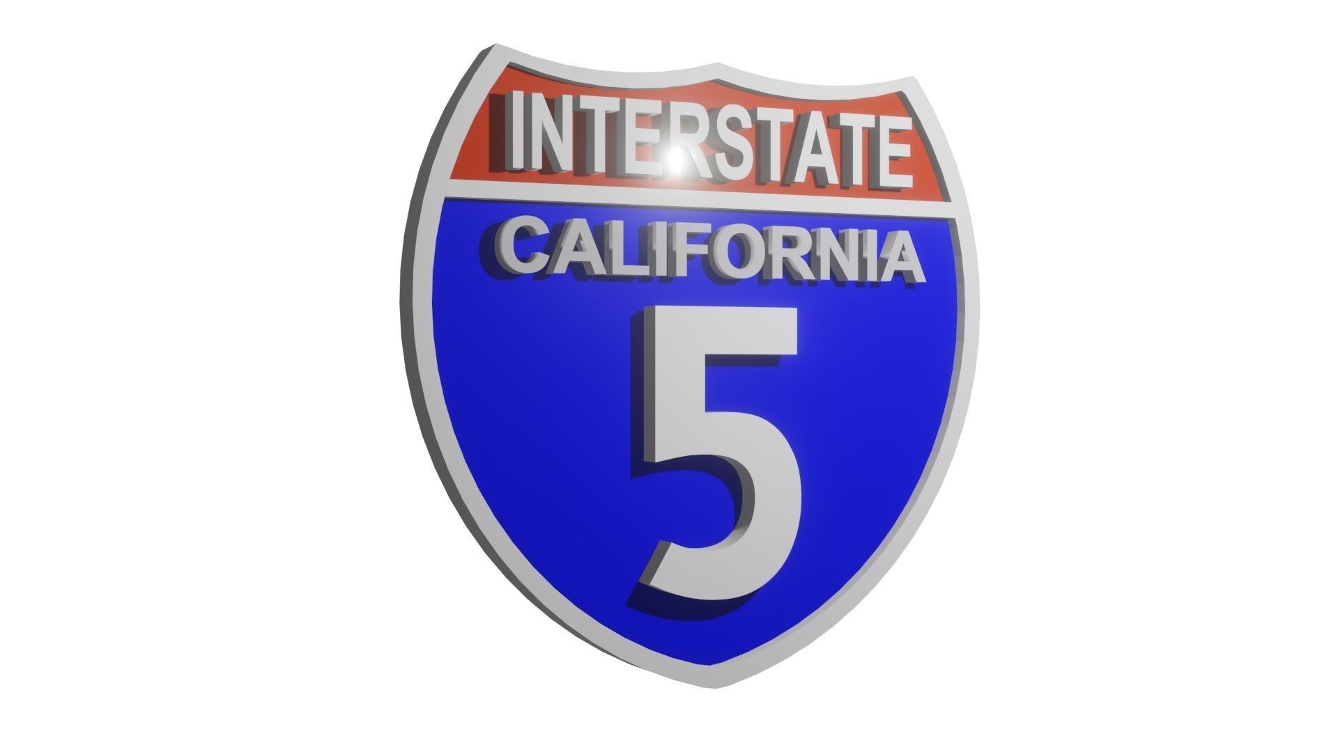 Sign Interstate California 5  3D model_1