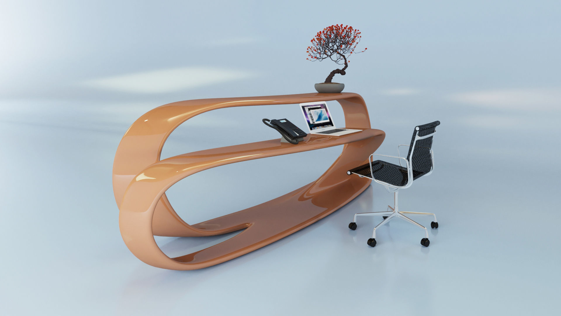 Drevva Reception Desk 3D model_9