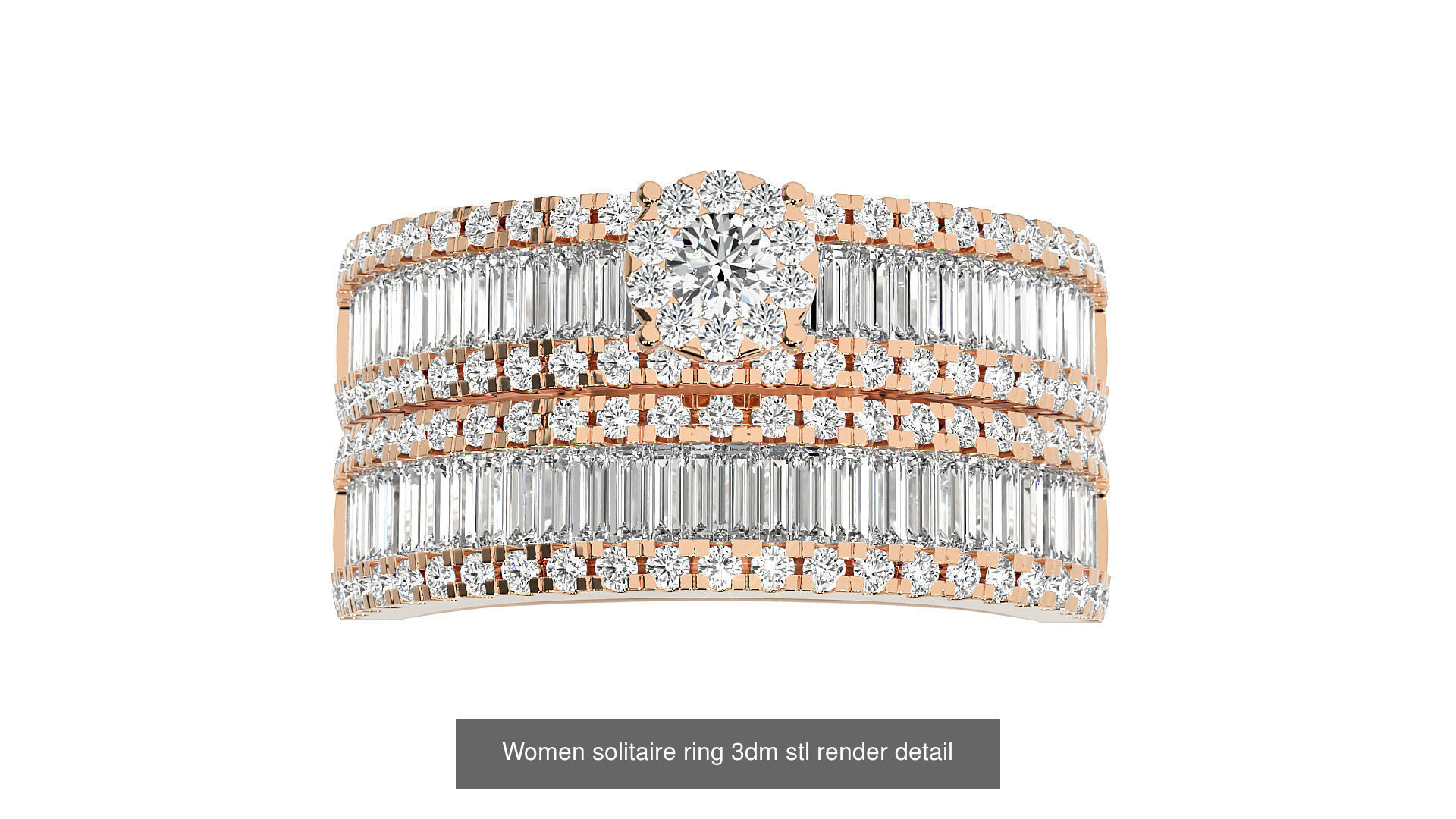 11 Solitaire ring with band 3dm stl renders details 3D Model Collection_9