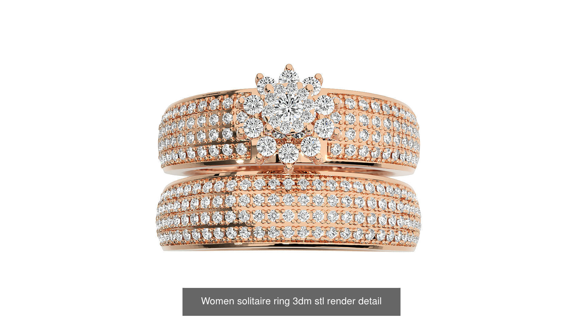 11 Solitaire ring with band 3dm stl renders details 3D Model Collection_7