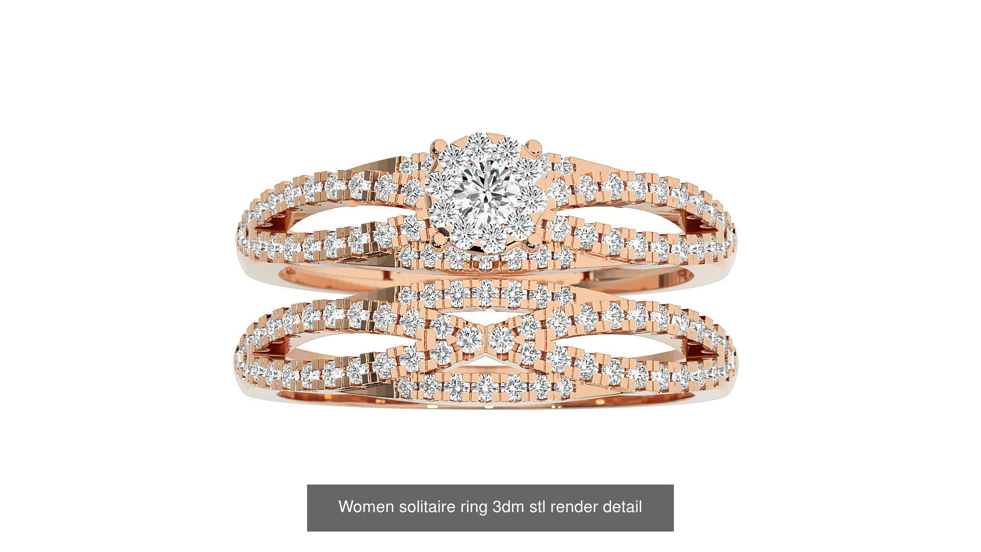 11 Solitaire ring with band 3dm stl renders details 3D Model Collection_2