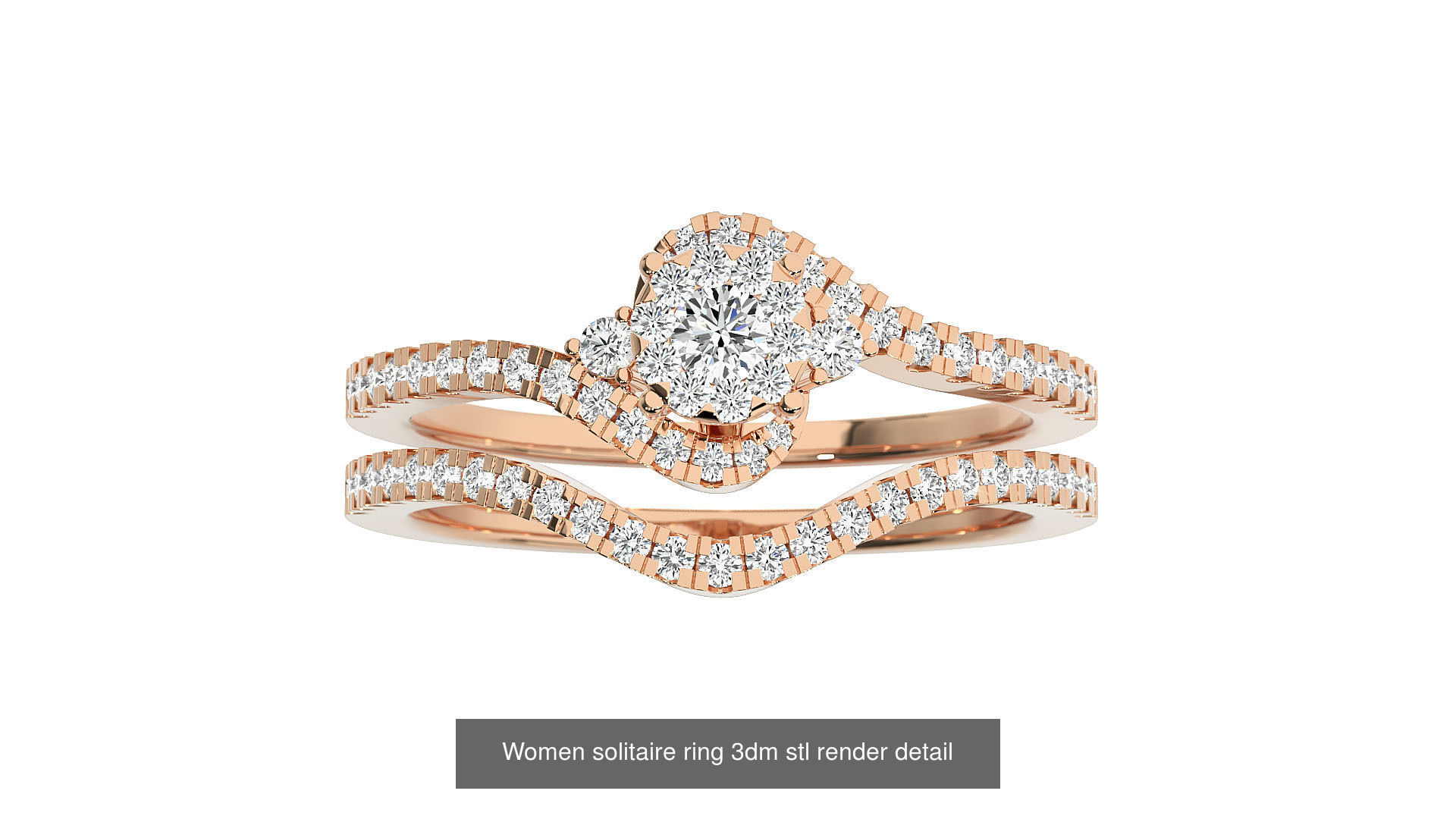 11 Solitaire ring with band 3dm stl renders details 3D Model Collection_5