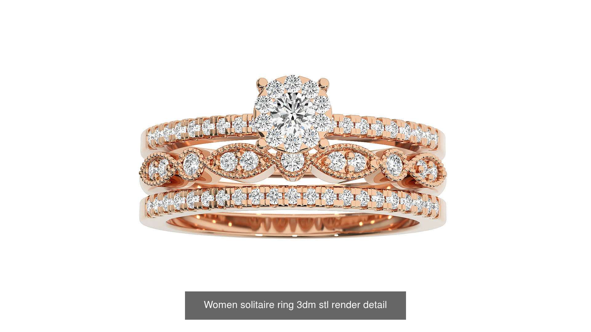 11 Solitaire ring with band 3dm stl renders details 3D Model Collection_3
