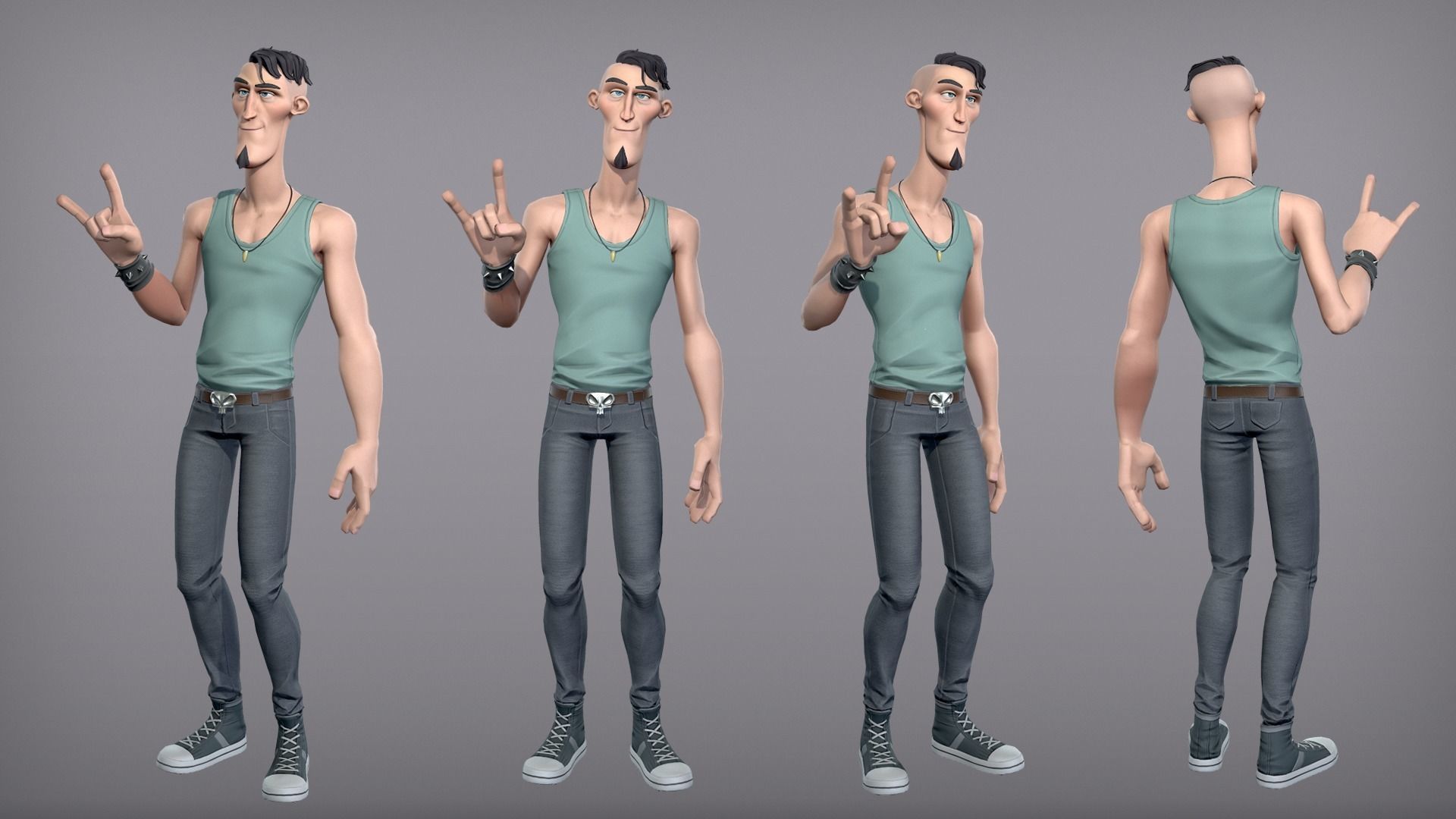 Cartoon male character Lukas Low-poly 3D model_2