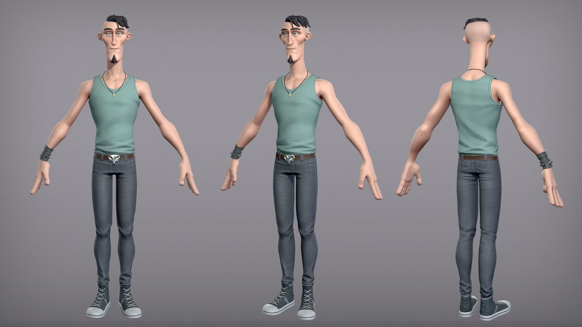 Cartoon male character Lukas Low-poly 3D model_4