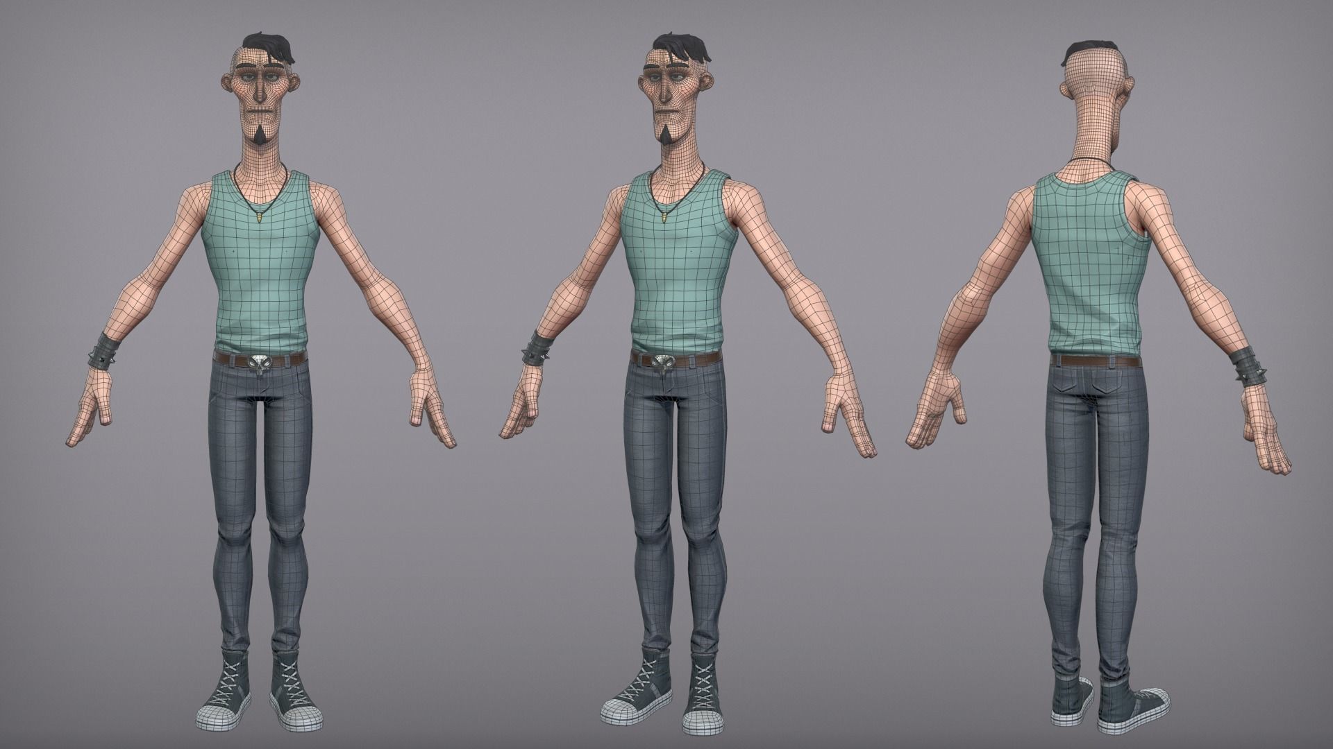 Cartoon male character Lukas Low-poly 3D model_5