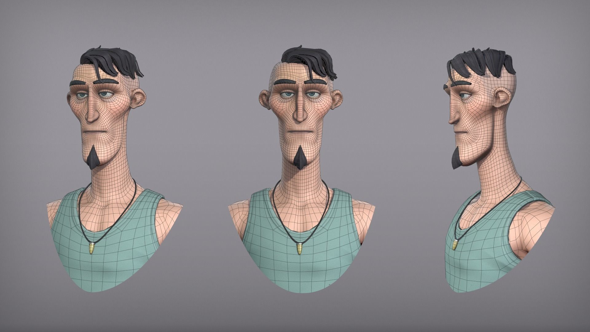 Cartoon male character Lukas Low-poly 3D model_7