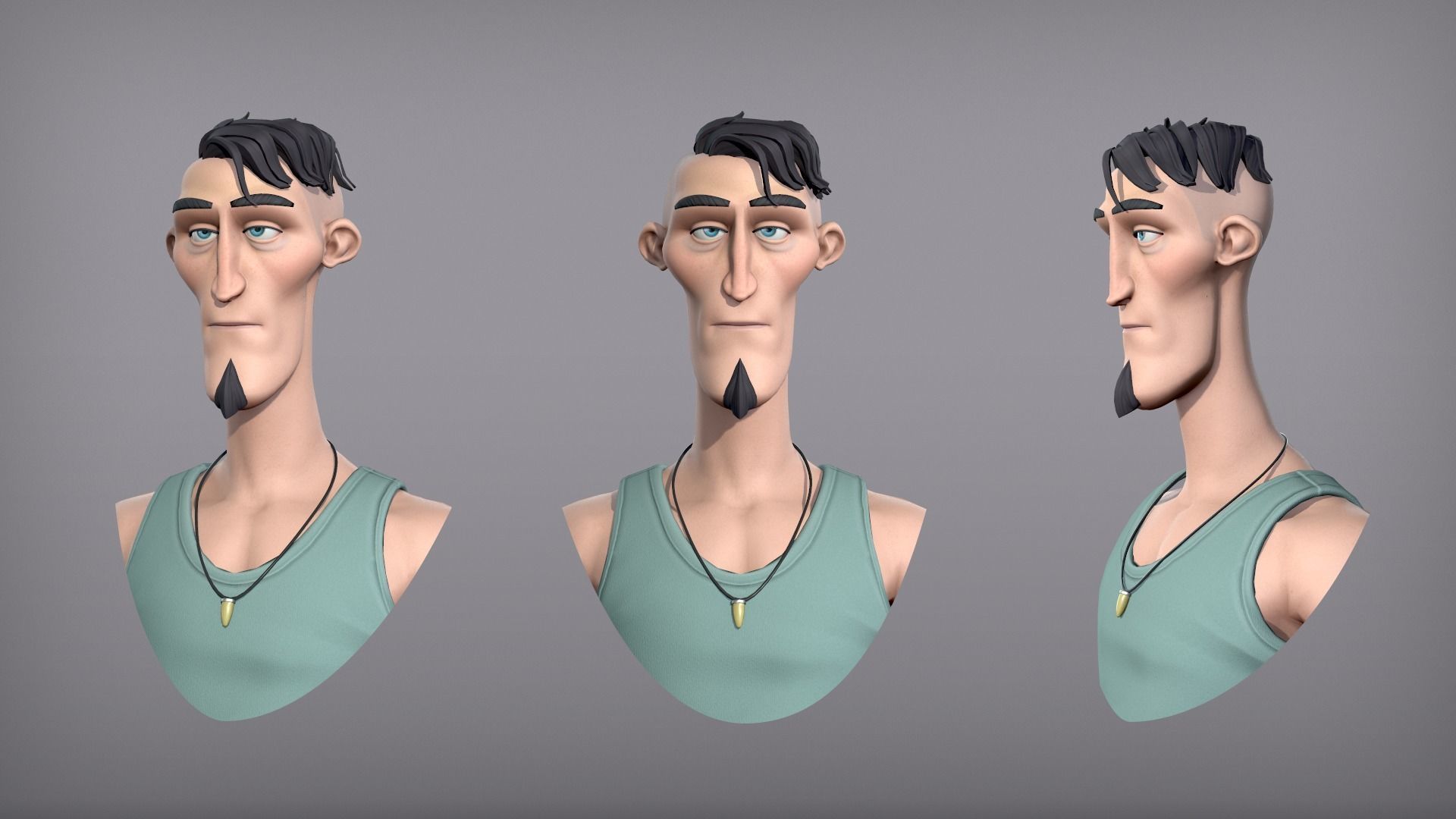 Cartoon male character Lukas Low-poly 3D model_6