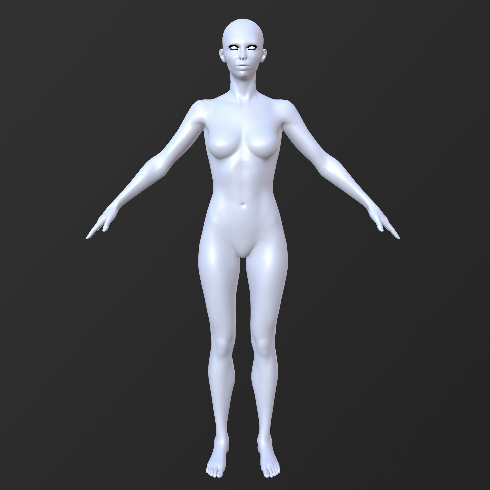 10 FEMALE BASE MESH  11-20 Low-poly 3D model_3