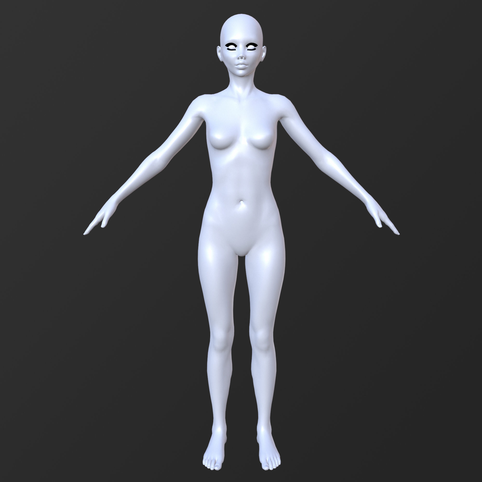 10 FEMALE BASE MESH  11-20 Low-poly 3D model_18