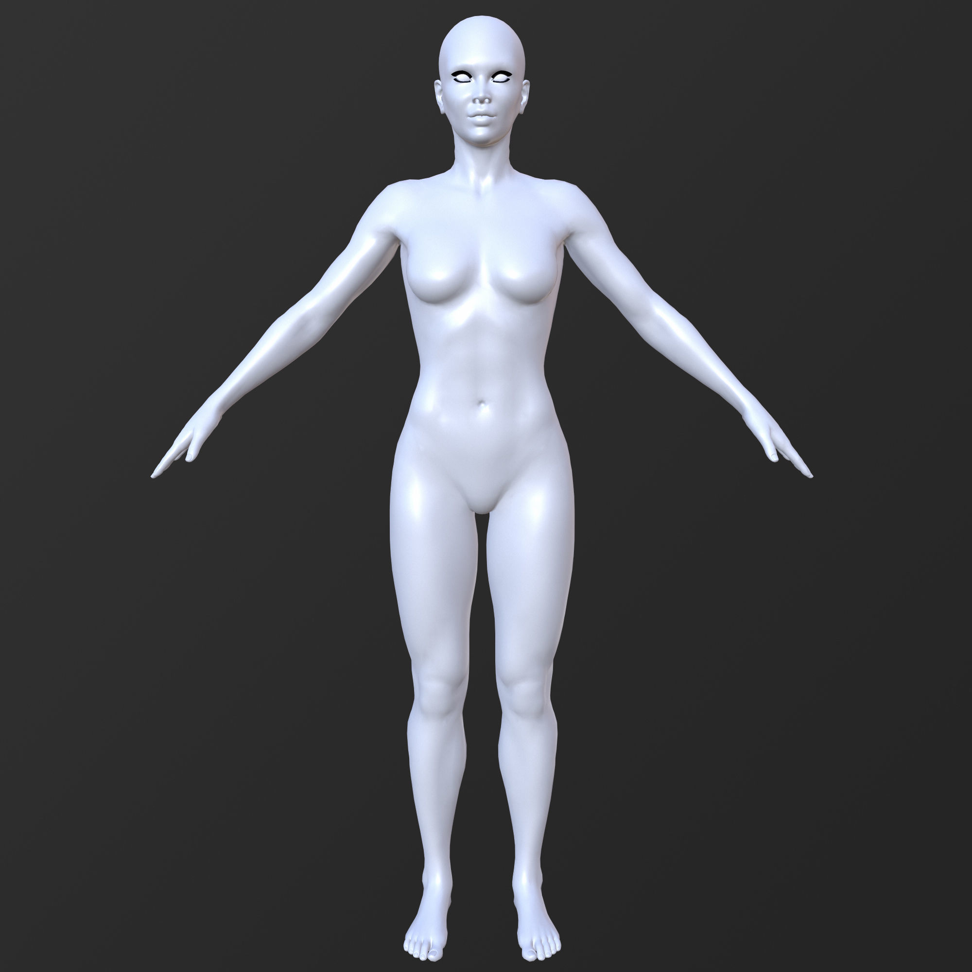10 FEMALE BASE MESH  11-20 Low-poly 3D model_4