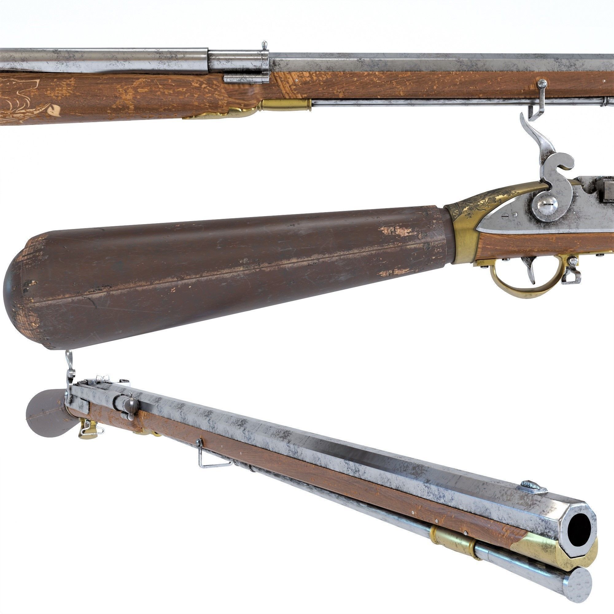 Girandoni air rifle 3D model_1