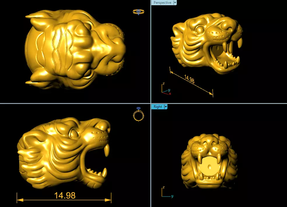  CHARM 3D PRINT TIGER HEAD 3D print model_0