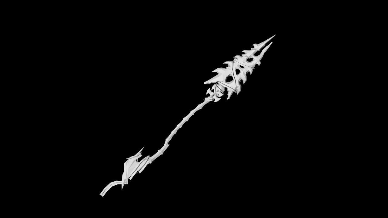 Bone Spear Low-poly 3D model_3