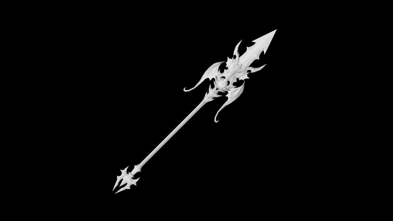 Demonic Spear Low-poly 3D model_3