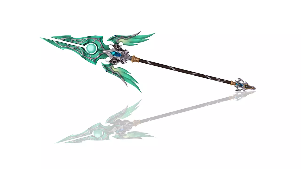 Elven Spear Low-poly 3D model_0