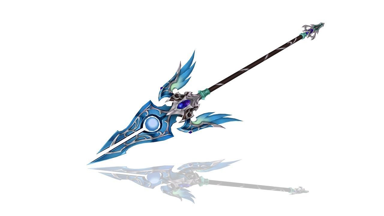 Elven Spear Low-poly 3D model_1