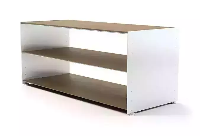 White And Natural Wood Three Tier Modular Shelf