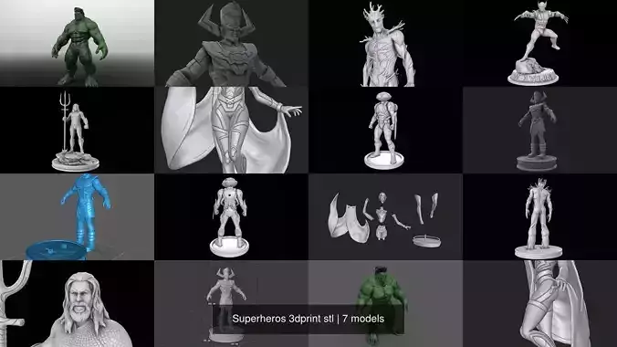 Superheros 3dprint stl 3D Model Collection