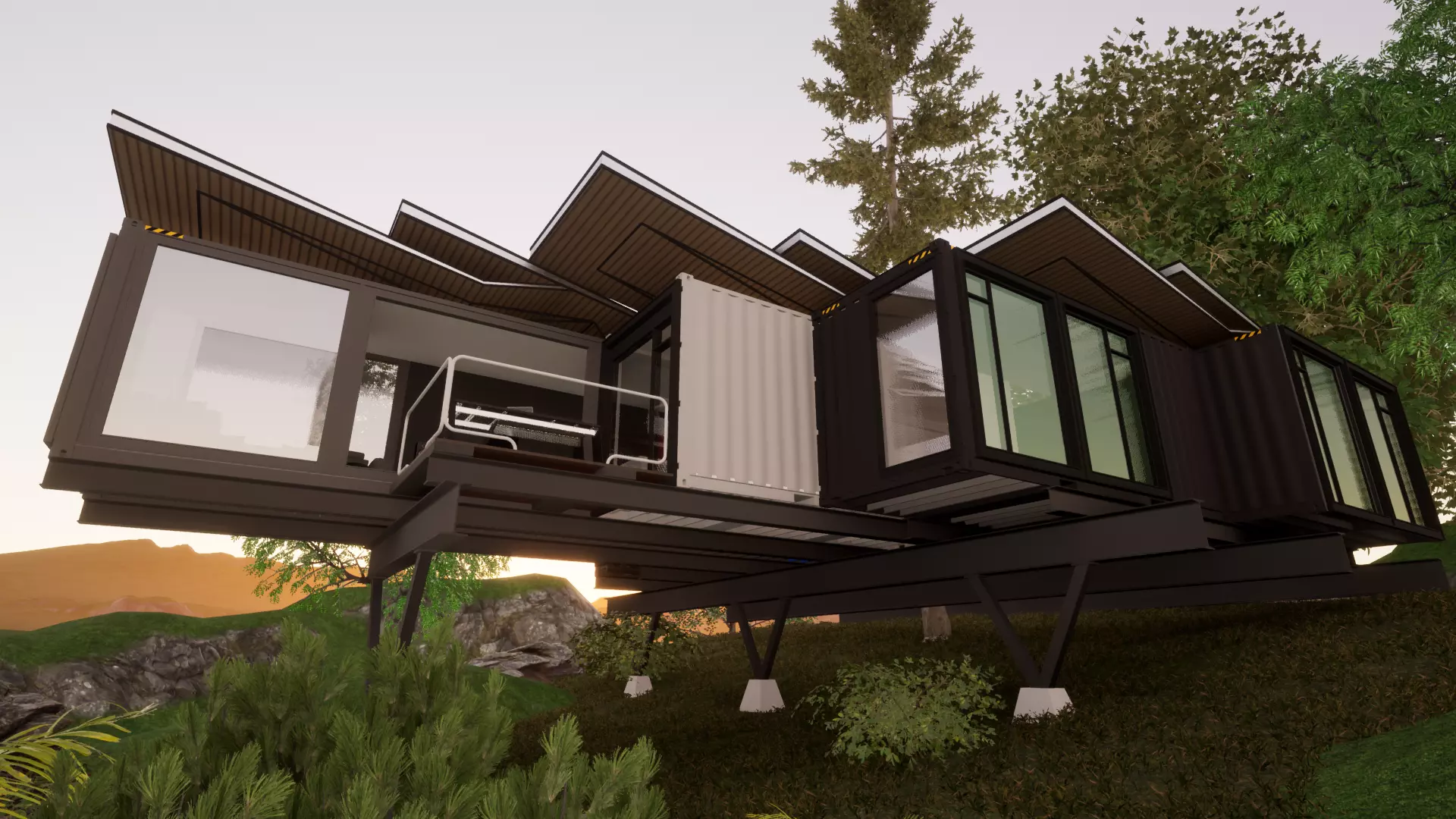 Shipping Container House 3D model
