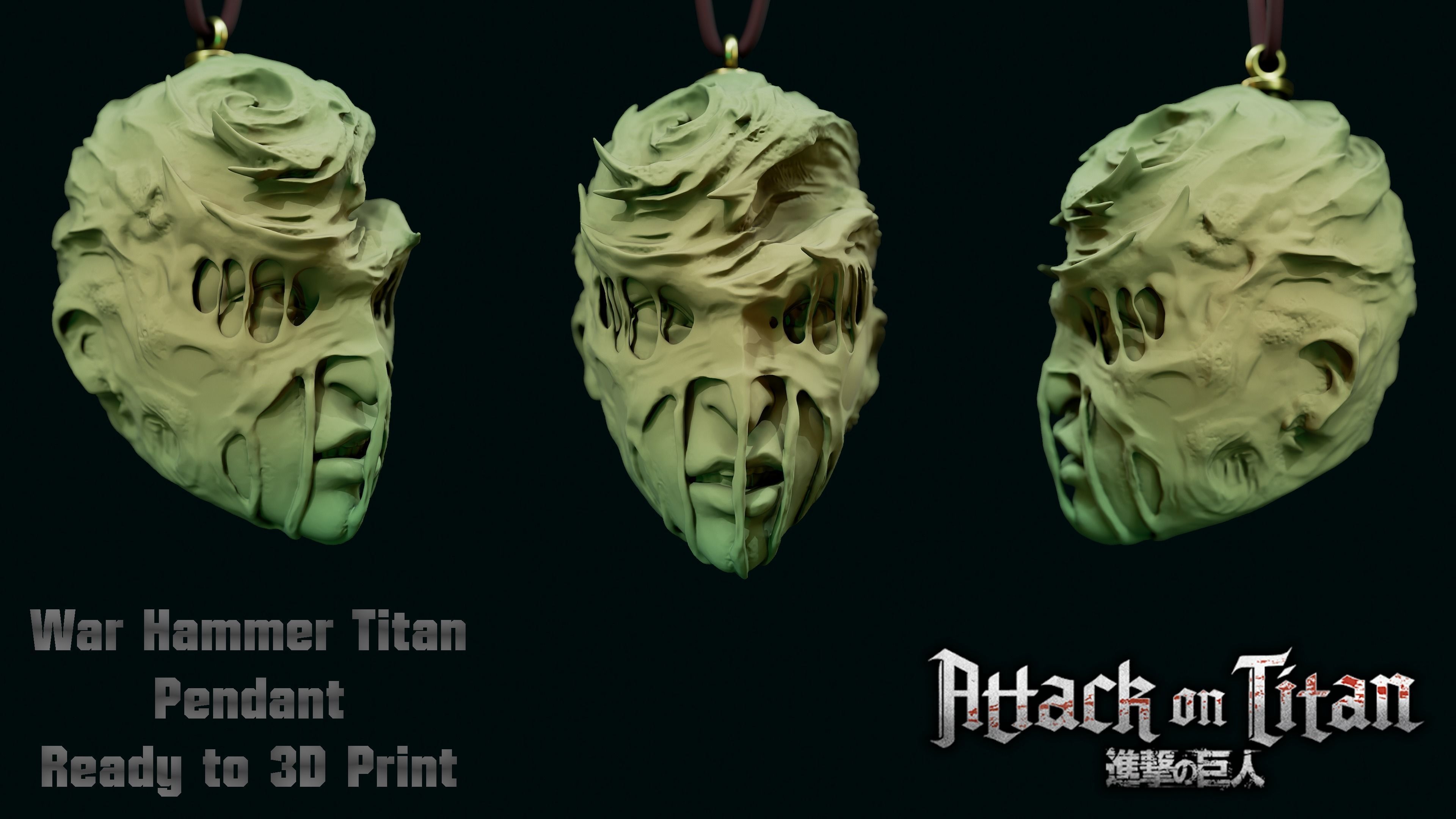 Attack on Titan Warhammer Titan Pendant Ready to 3D Print 3D print model_3