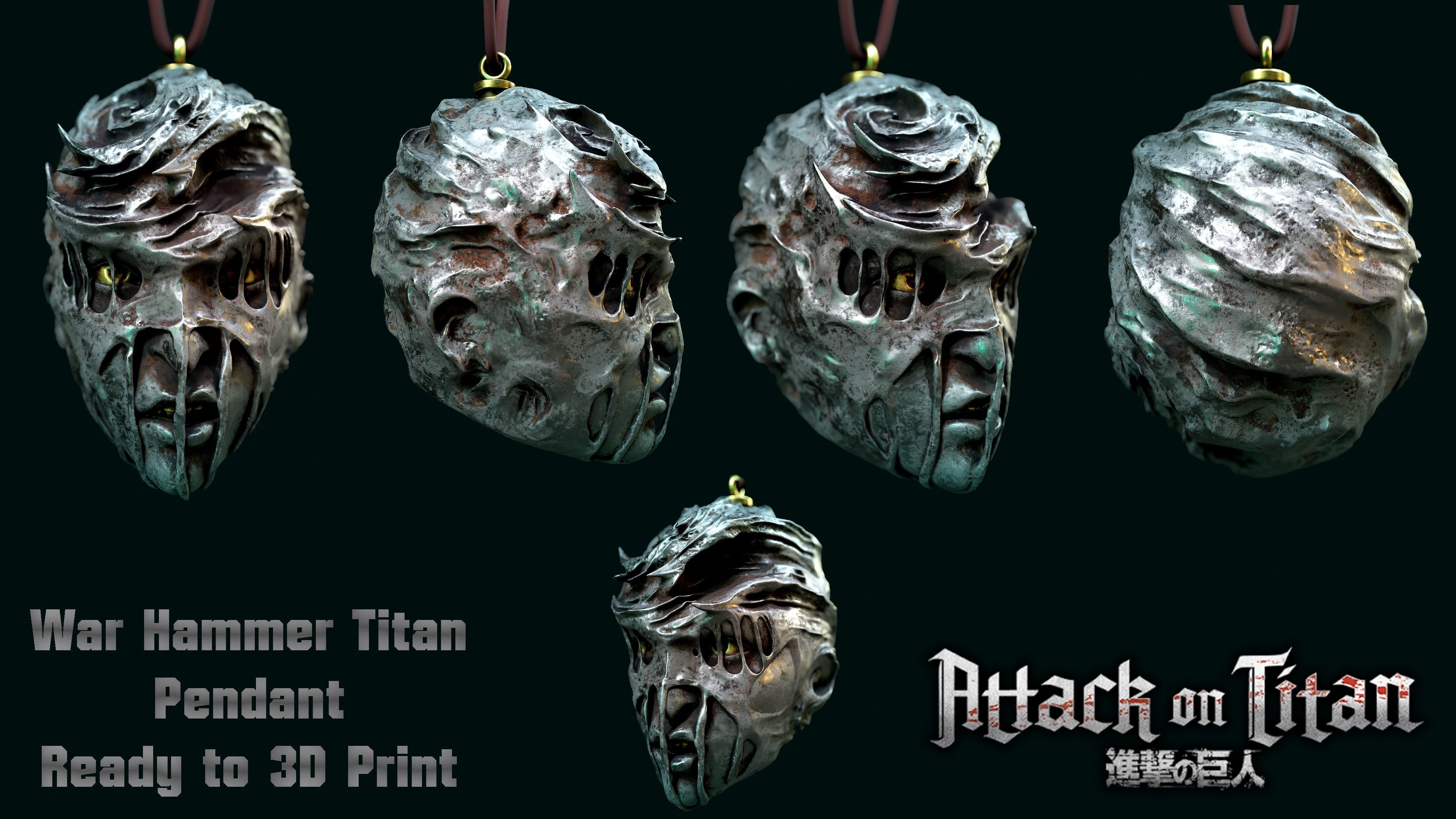 Attack on Titan Warhammer Titan Pendant Ready to 3D Print 3D print model_2