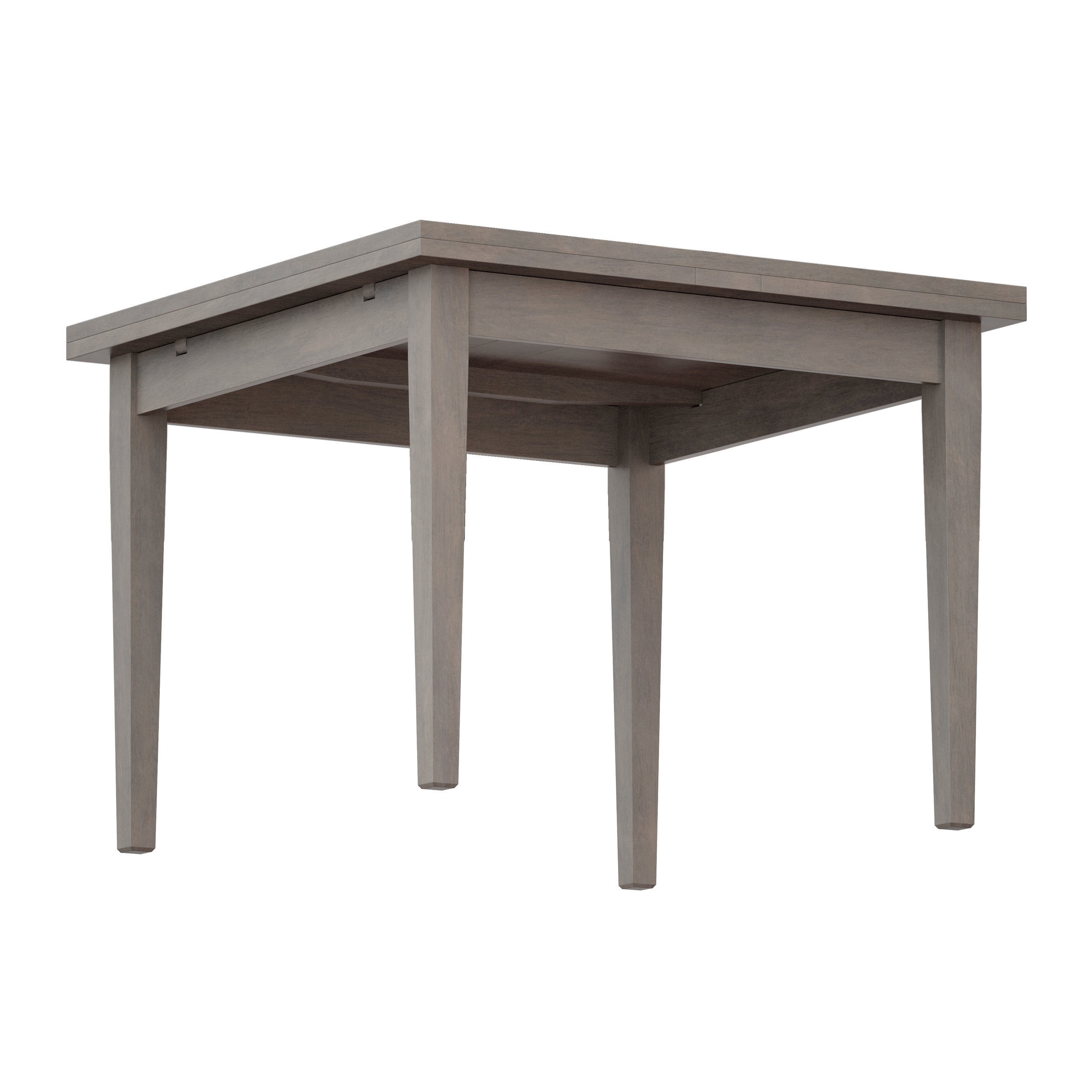 Pratico Dove Grey Extension Square Dining Table Crate and Barrel Low-poly 3D model_2
