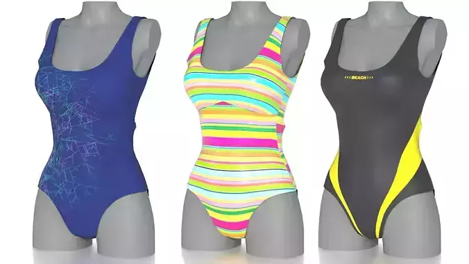SWIMSUIT Low-poly 3D model