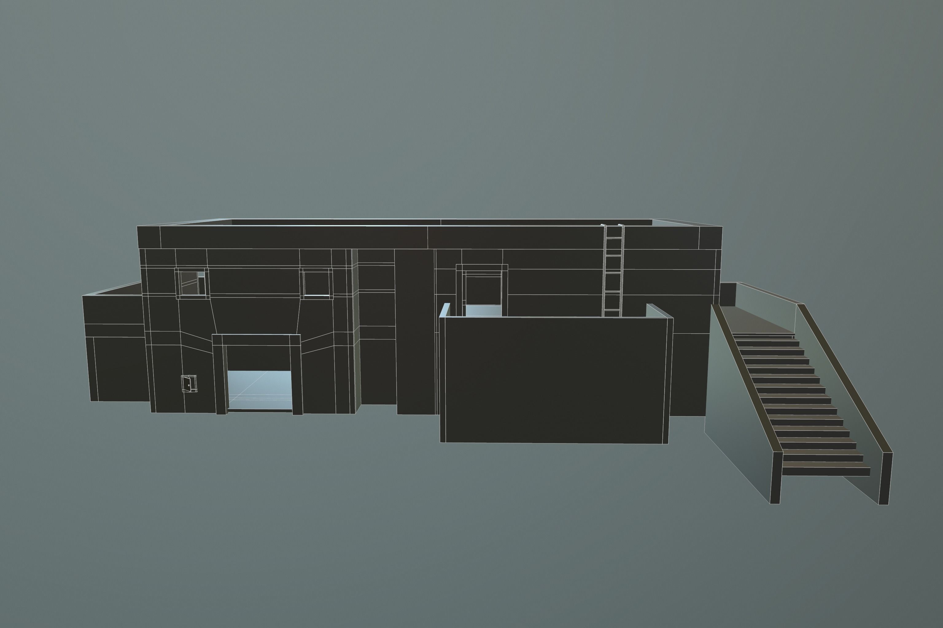 ABBANDONED BUILDING 01 Low-poly 3D model_17