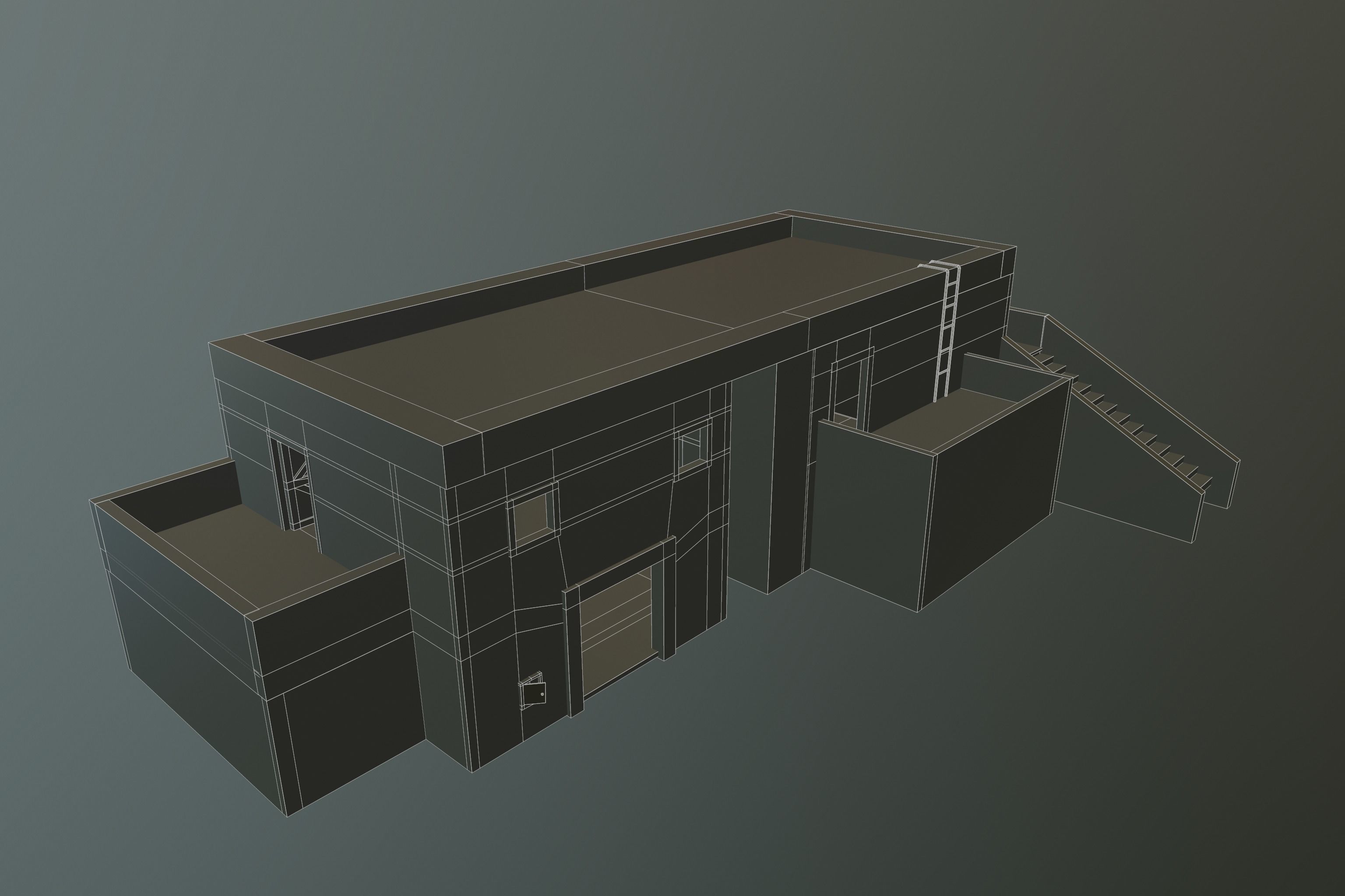 ABBANDONED BUILDING 01 Low-poly 3D model_16
