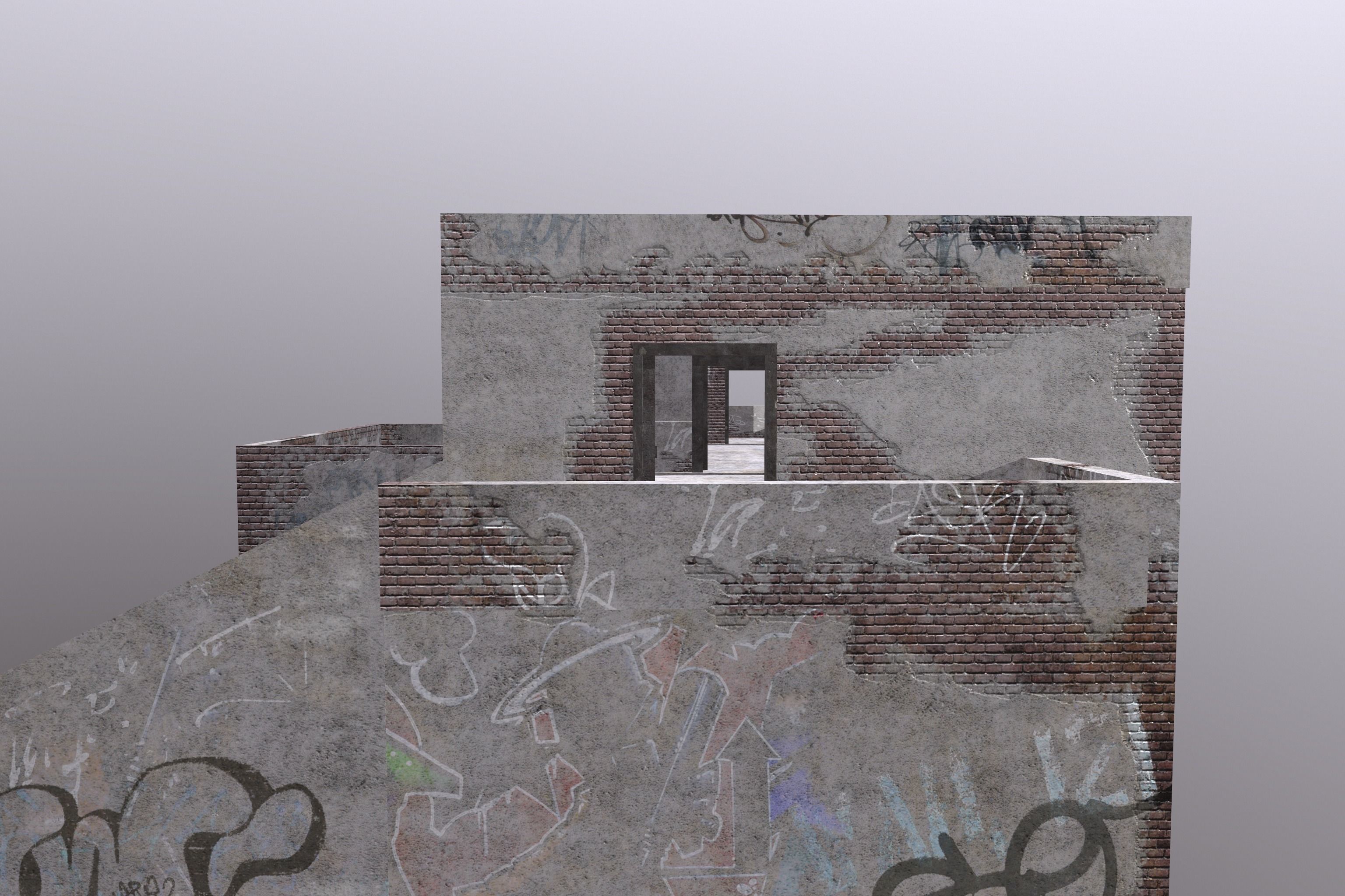 ABBANDONED BUILDING 01 Low-poly 3D model_12