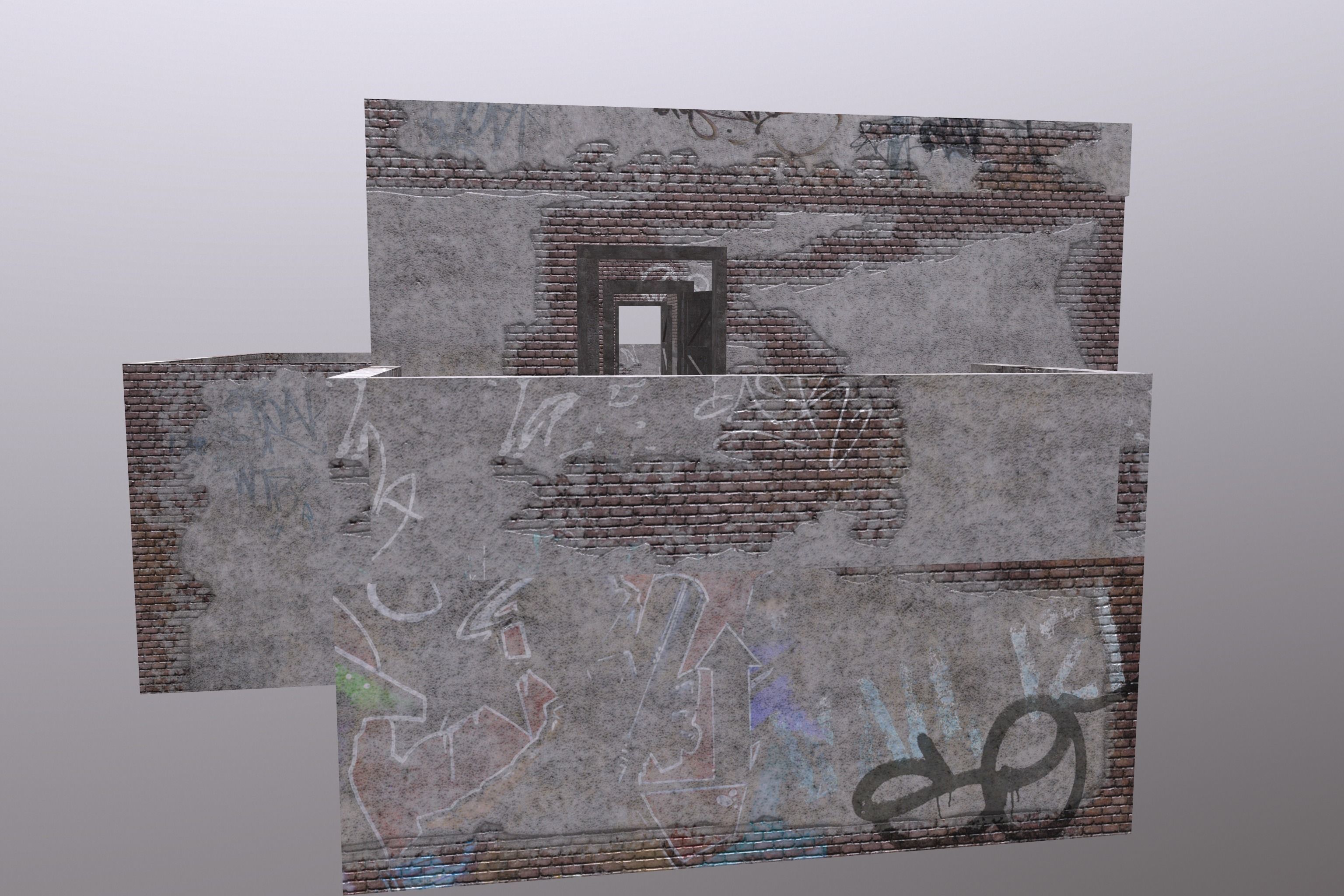 ABBANDONED BUILDING 01 Low-poly 3D model_13