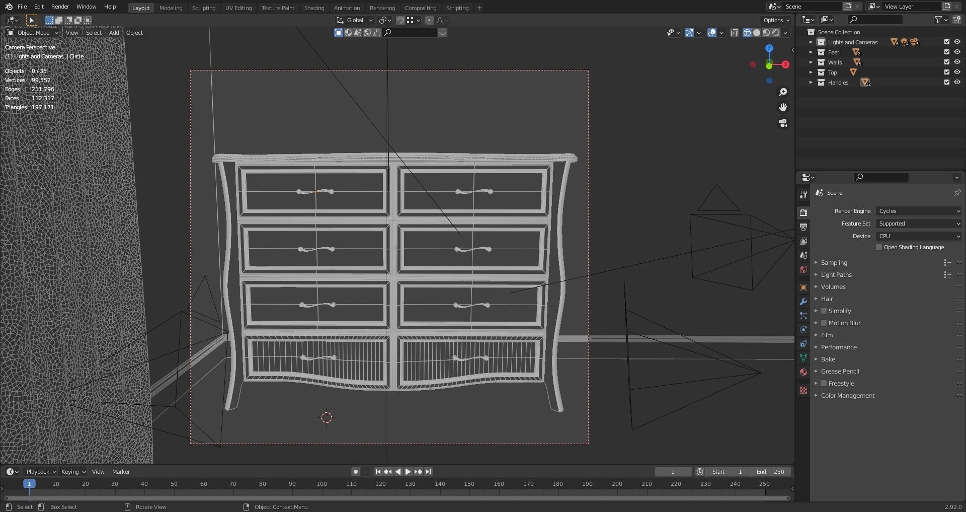 White Nightstand Large  3D model_6