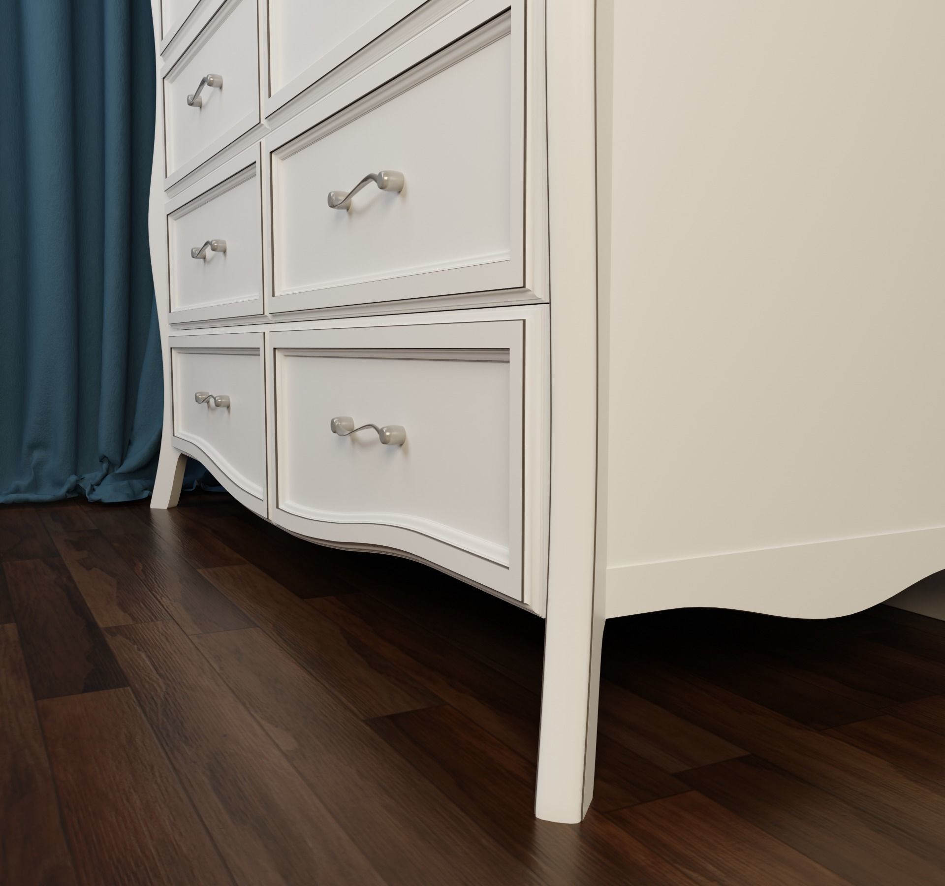 White Nightstand Large  3D model_3