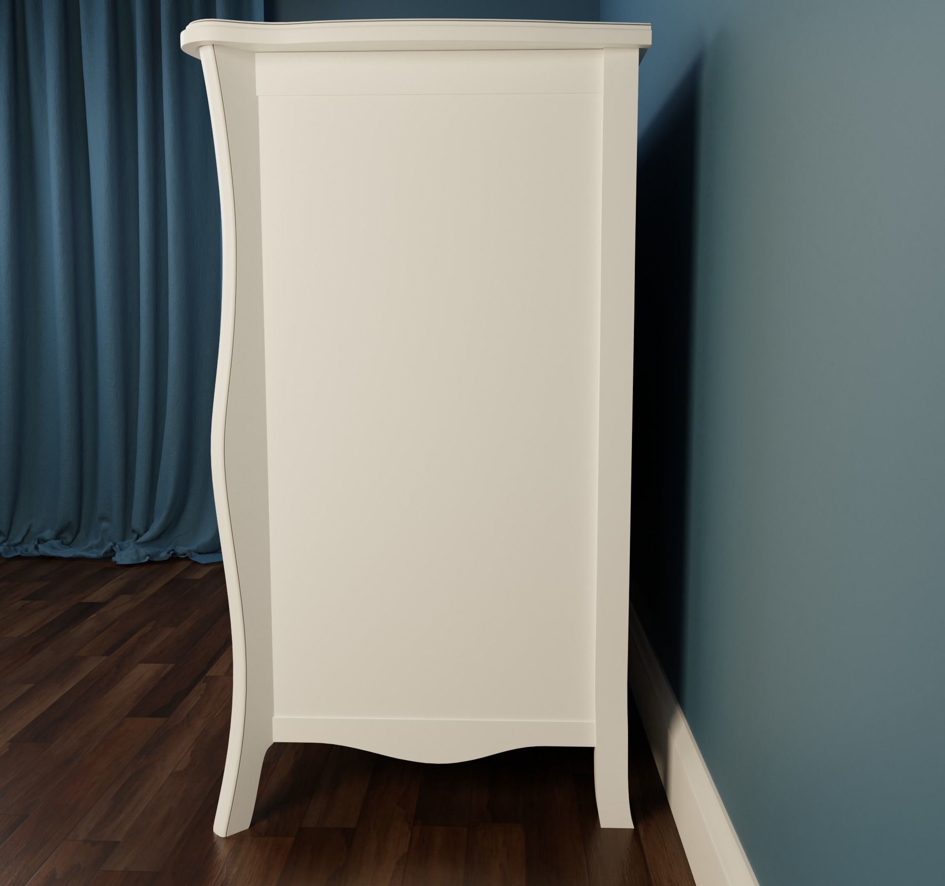 White Nightstand Large  3D model_4