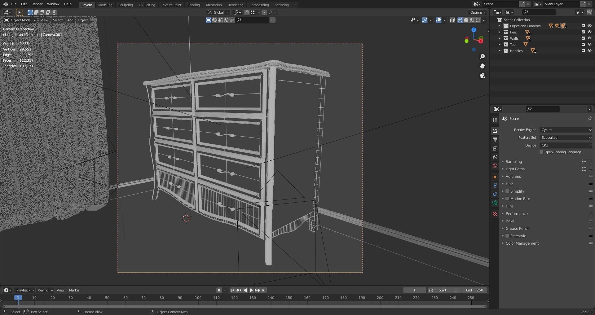 White Nightstand Large  3D model_7
