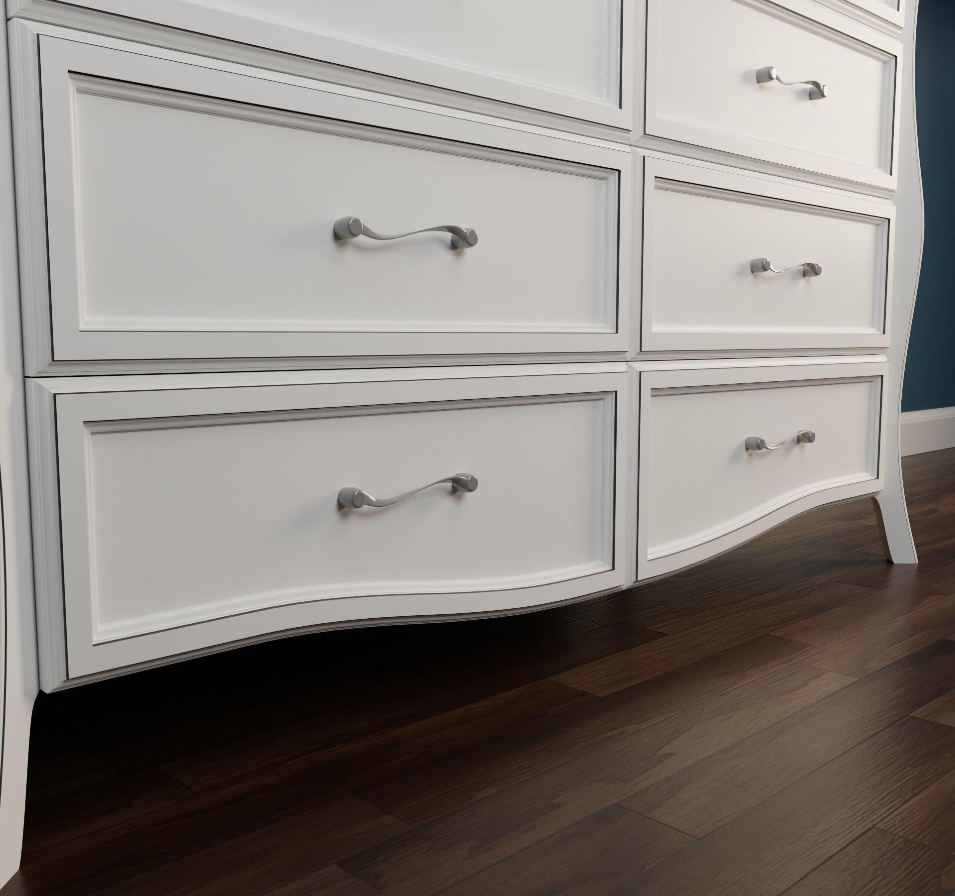 White Nightstand Large  3D model_2