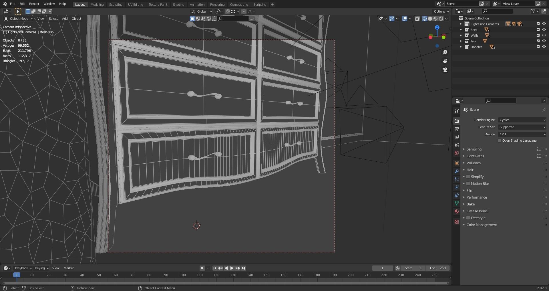 White Nightstand Large  3D model_8
