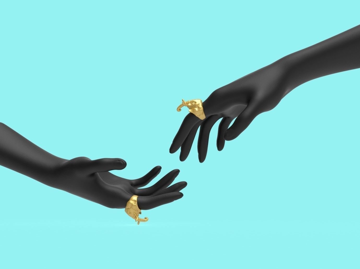 Ring Elephant original 3D print model_3