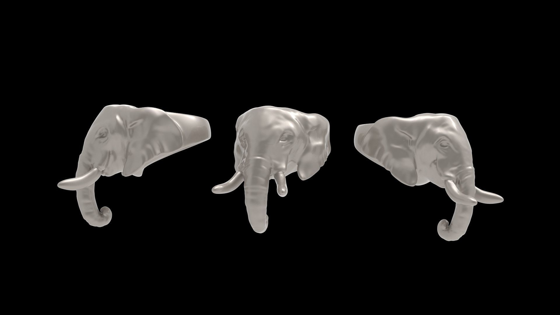 Ring Elephant original 3D print model_10