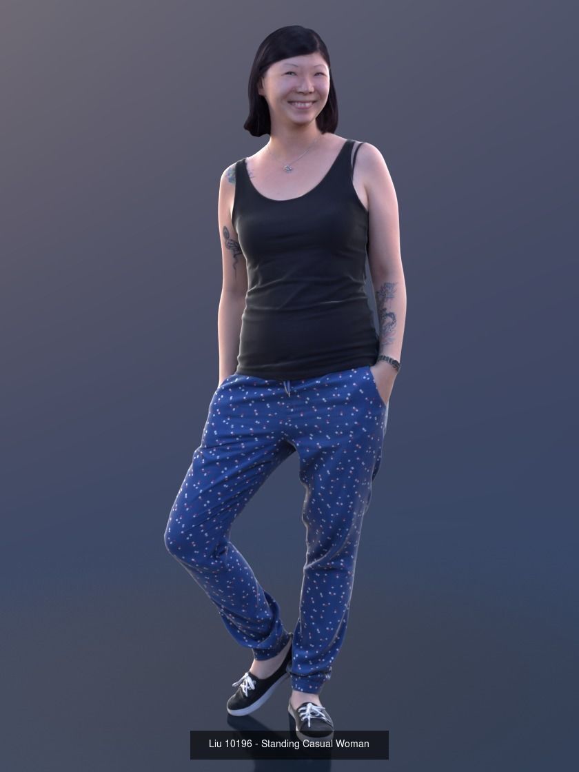 Asian People Casual Bundle 3D Model Collection_5