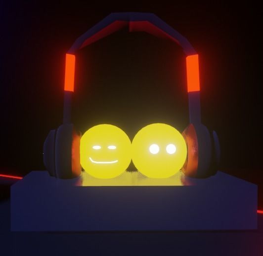 GamingRoom room with neon lights and furniture 3D model_16