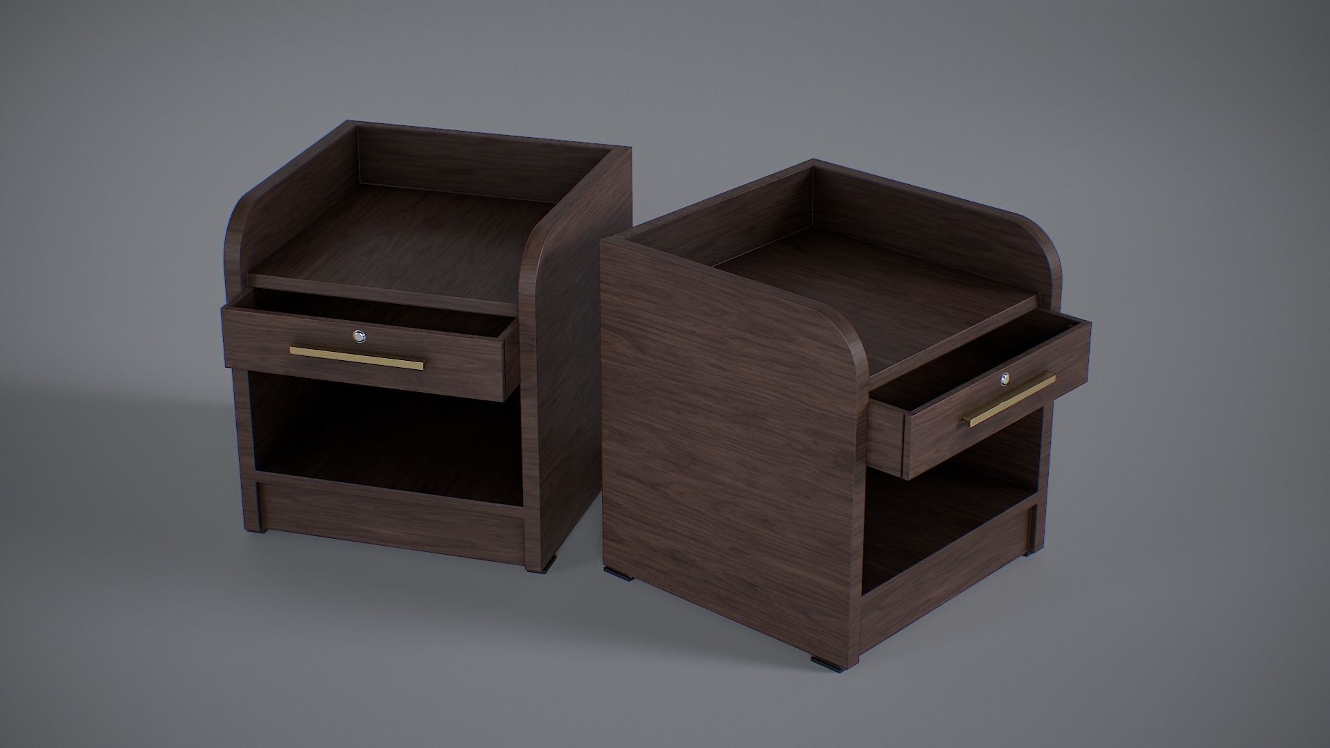 Bedside Cupboard Low-poly 3D model_19
