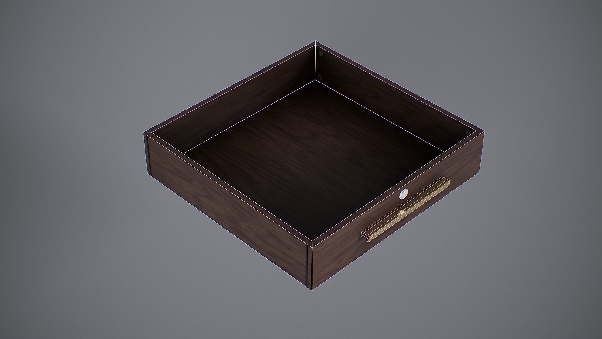 Bedside Cupboard Low-poly 3D model_3