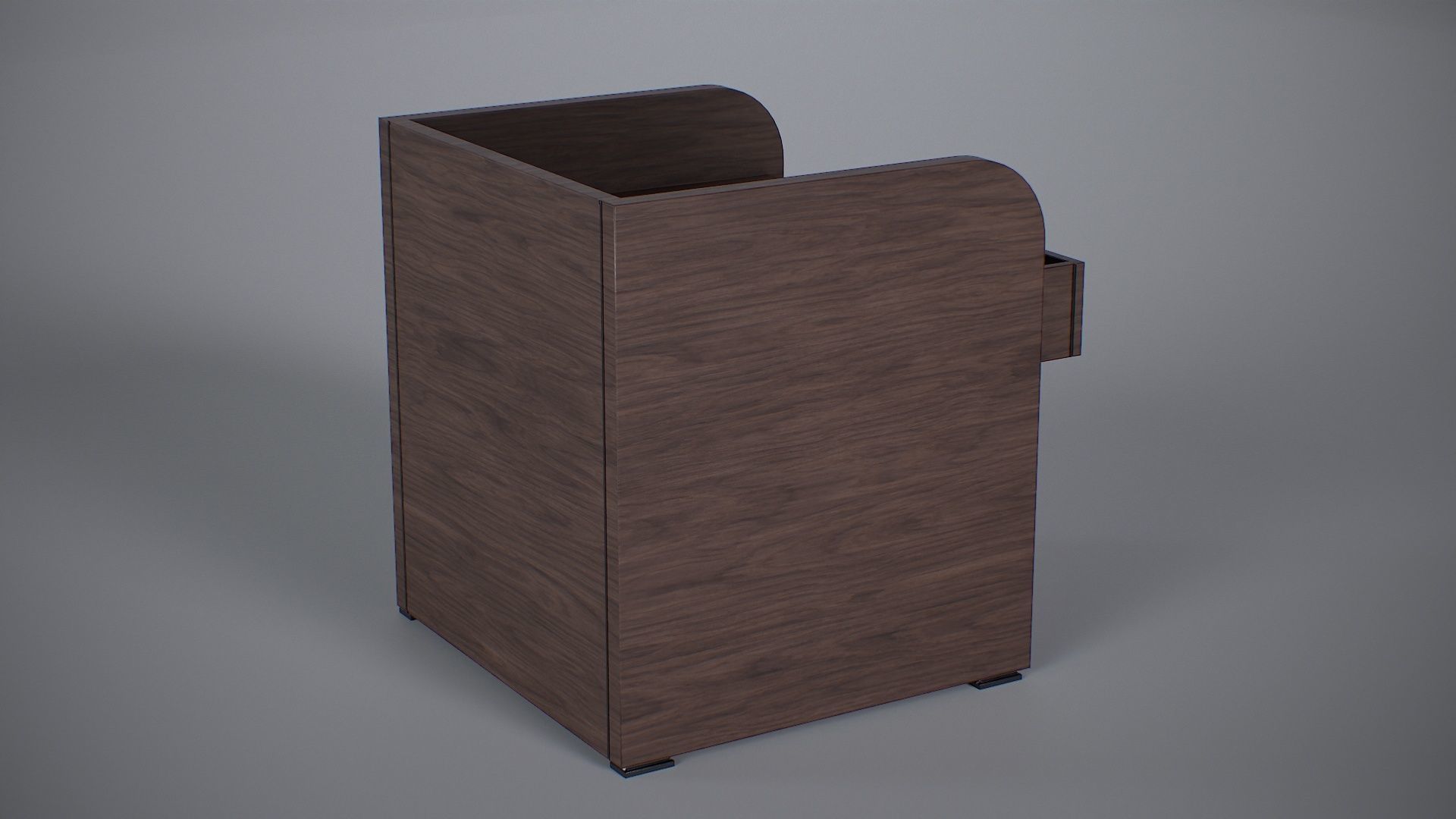 Bedside Cupboard Low-poly 3D model_5