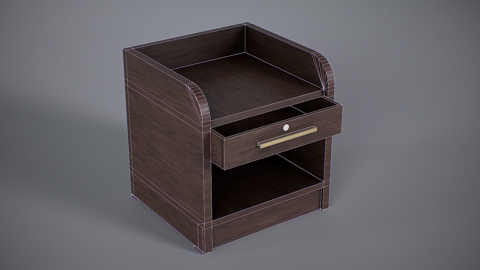 Bedside Cupboard Low-poly 3D model_17